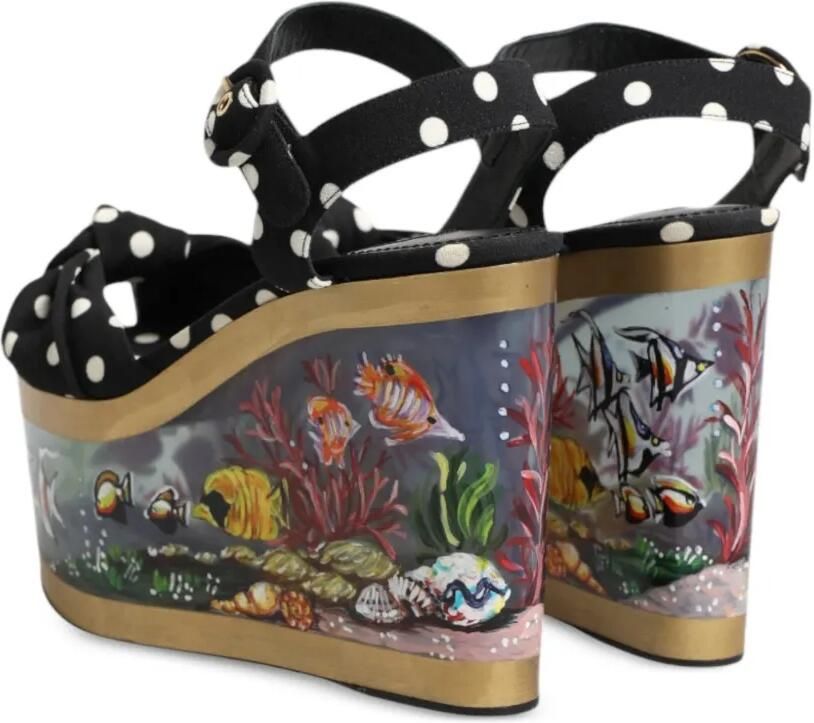Dolce & Gabbana Sandalen met stippen en vis-patroon Zwart - Foto 3