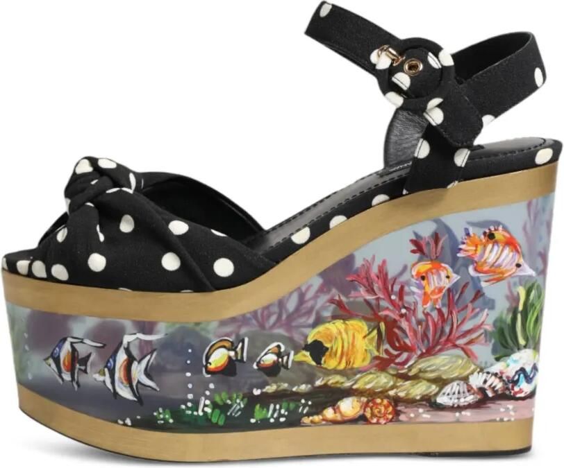 Dolce & Gabbana Sandalen met stippen en vis-patroon Zwart - Foto 5