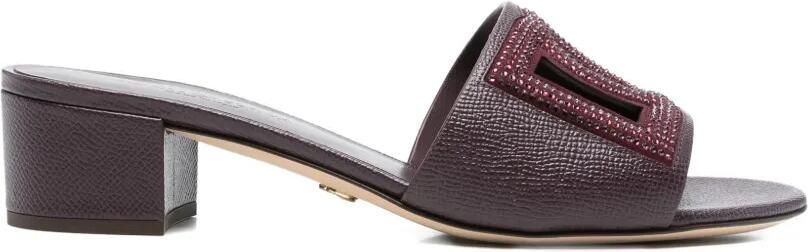 Dolce & Gabbana Sandalen met stras logo Paars