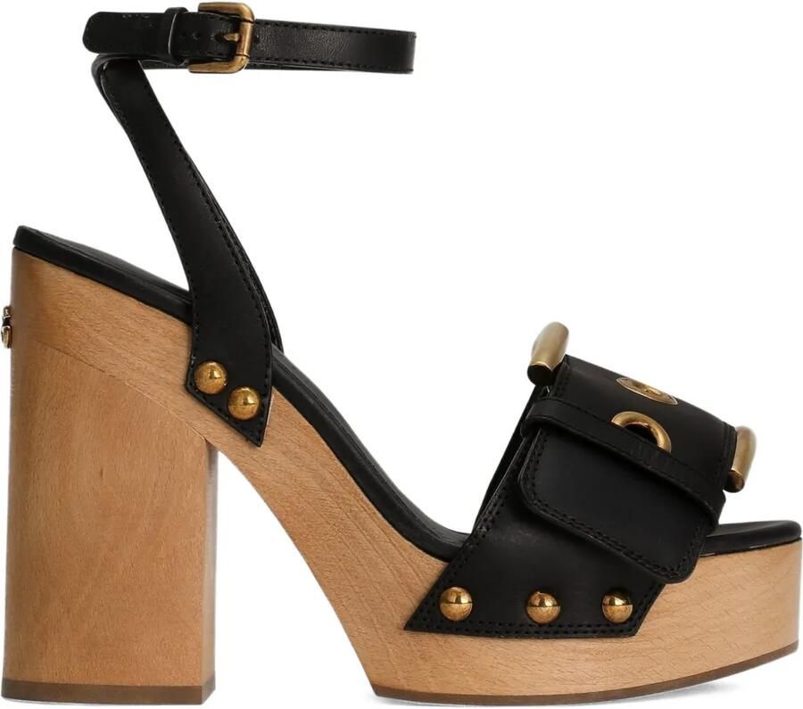 Dolce & Gabbana Sandalen met studs en gesp Zwart