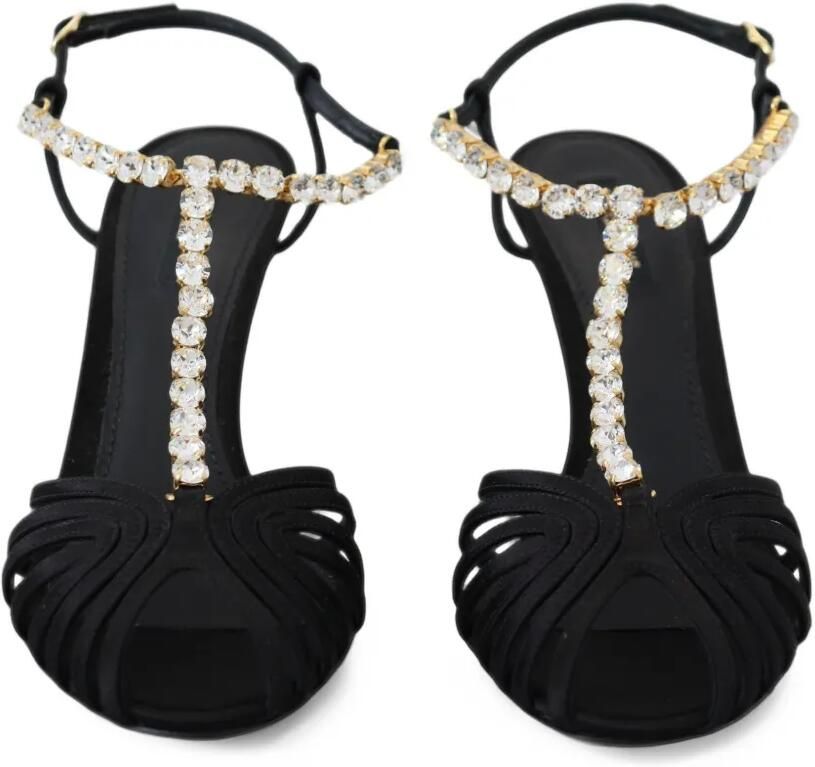 Dolce & Gabbana Sandalen met T-bandje en kristallen Zwart - Foto 2
