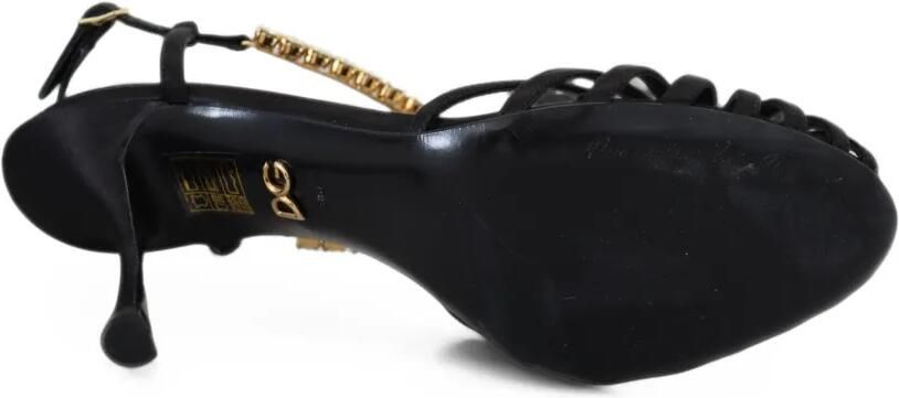 Dolce & Gabbana Sandalen met T-bandje en kristallen Zwart - Foto 5