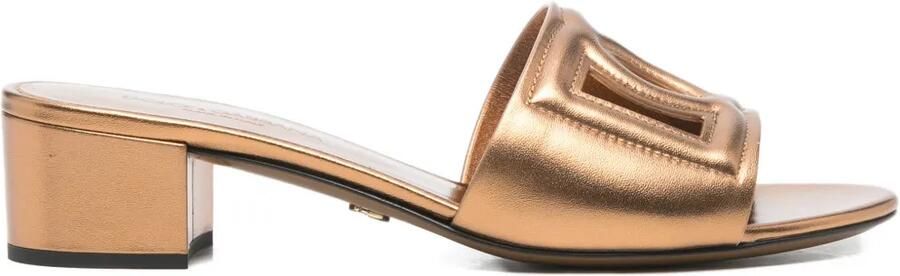 Dolce & Gabbana Sandalen met uitgesneden details en hak Goud
