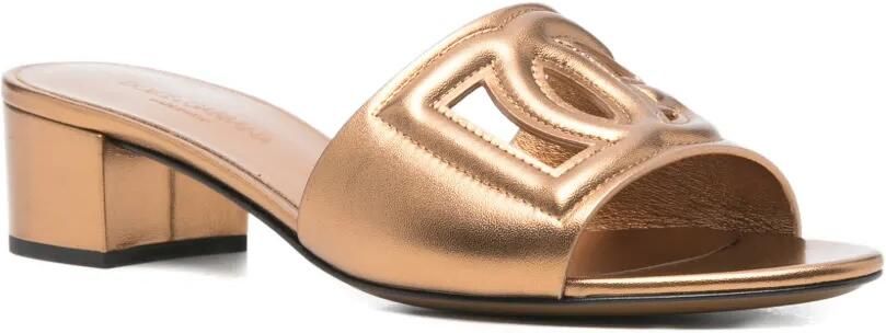 Dolce & Gabbana Sandalen met uitgesneden details en hak Goud - Foto 4
