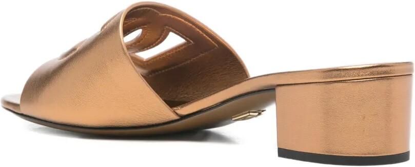Dolce & Gabbana Sandalen met uitgesneden details en hak Goud - Foto 3