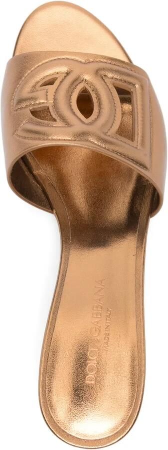 Dolce & Gabbana Sandalen met uitgesneden details en hak Goud - Foto 2