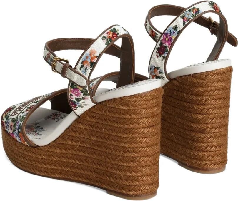 Dolce & Gabbana Sandalen van nappaleer met borduurwerk en sleehak Wit - Foto 3