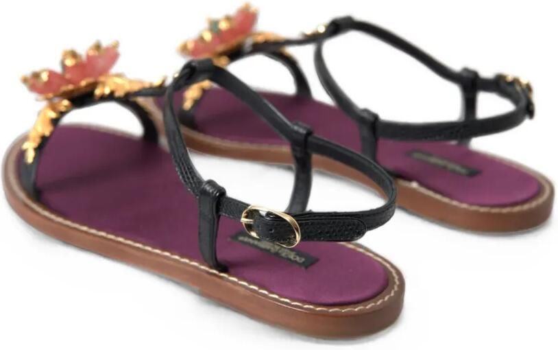Dolce & Gabbana Sandalen verfraaid met bloemen Zwart - Foto 4