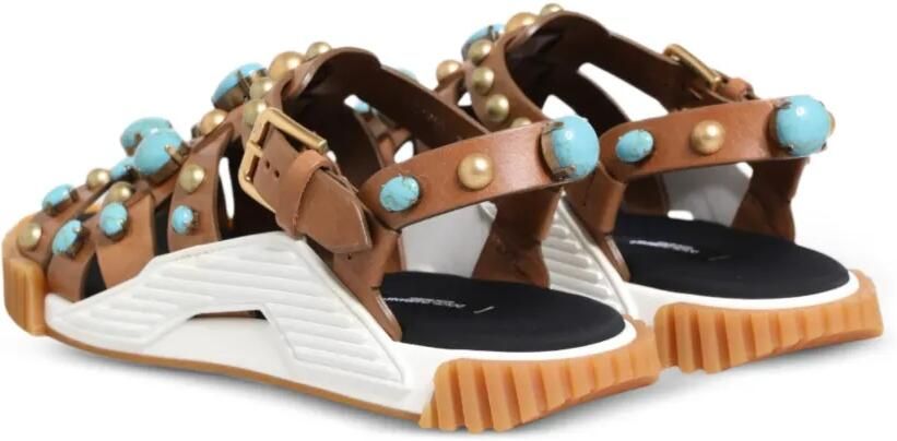 Dolce & Gabbana Sandalen verfraaid met stenen en studs Bruin - Foto 4
