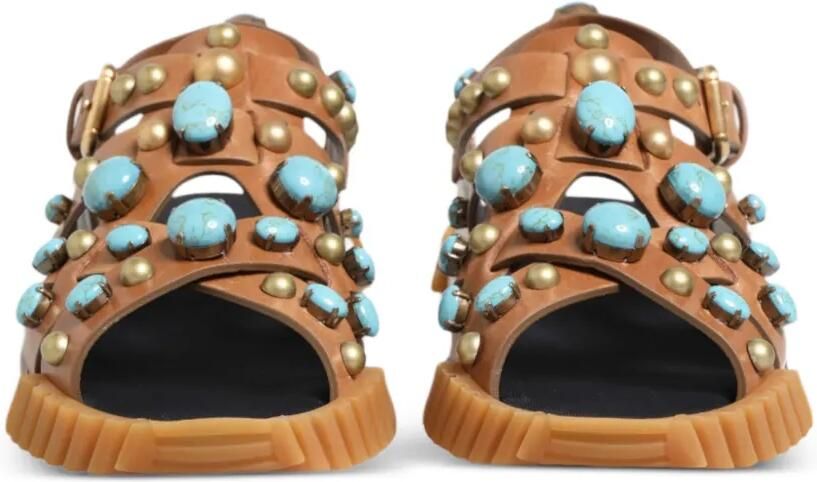 Dolce & Gabbana Sandalen verfraaid met stenen en studs Bruin - Foto 3