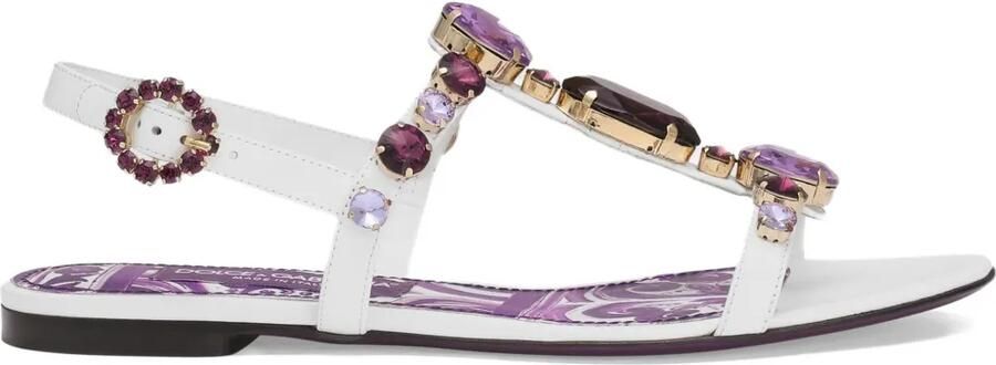 Dolce & Gabbana Sandalen verfraaid met stras Wit