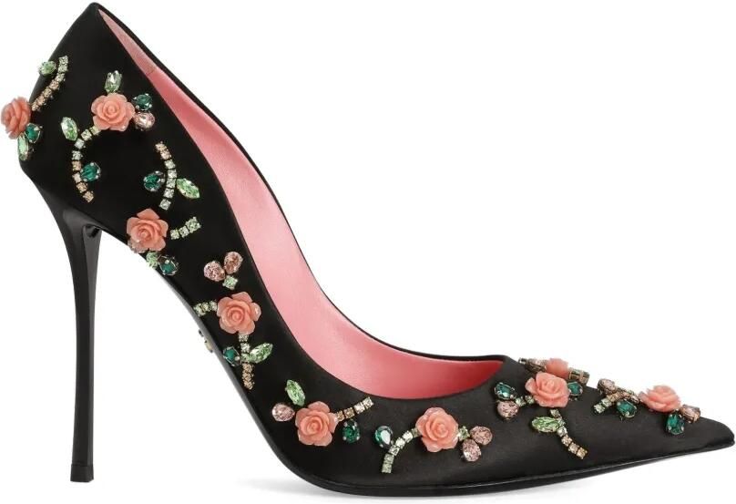 Dolce & Gabbana Satijnen pumps met verfraaiing Zwart