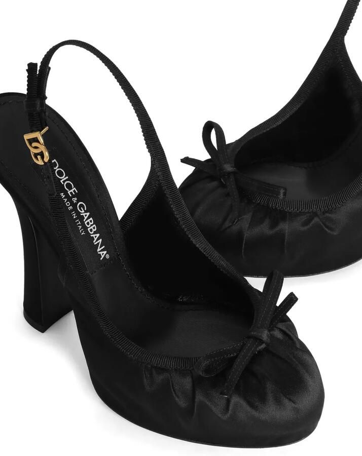 Dolce & Gabbana Satijnen pumps Zwart - Foto 3