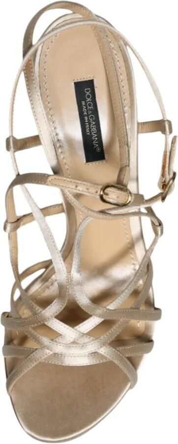 Dolce & Gabbana Satijnen sandalen met gesp Beige - Foto 5