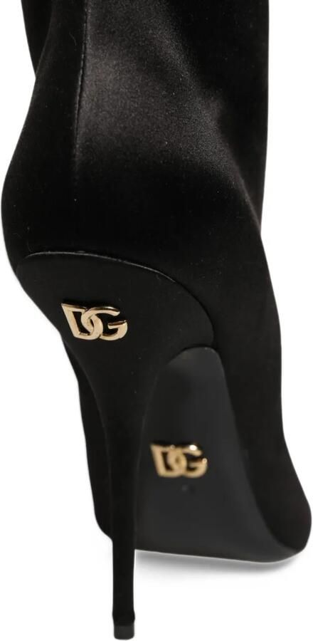 Dolce & Gabbana satin knee-high boots Zwart - Foto 2