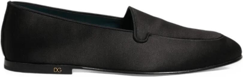Dolce & Gabbana satin logo-plaque loafers Zwart