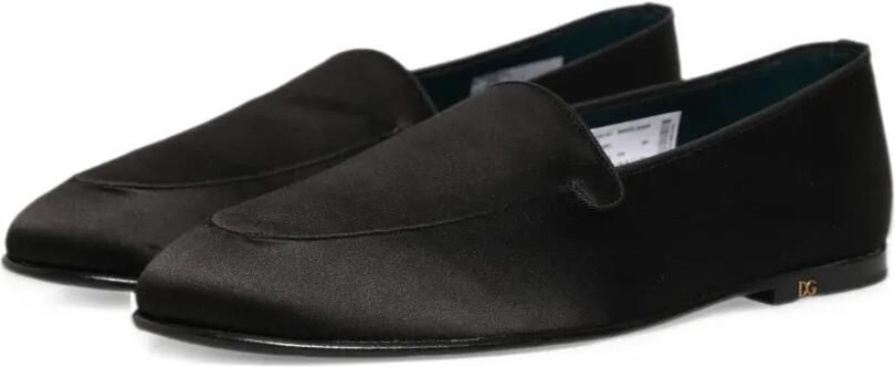 Dolce & Gabbana satin logo-plaque loafers Zwart - Foto 5
