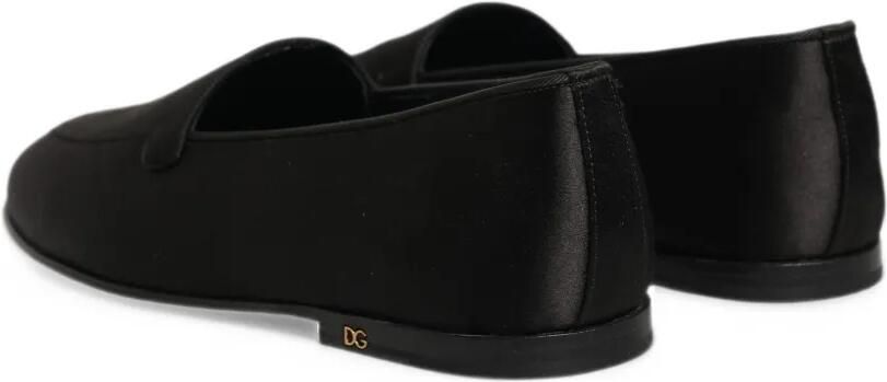 Dolce & Gabbana satin logo-plaque loafers Zwart - Foto 4