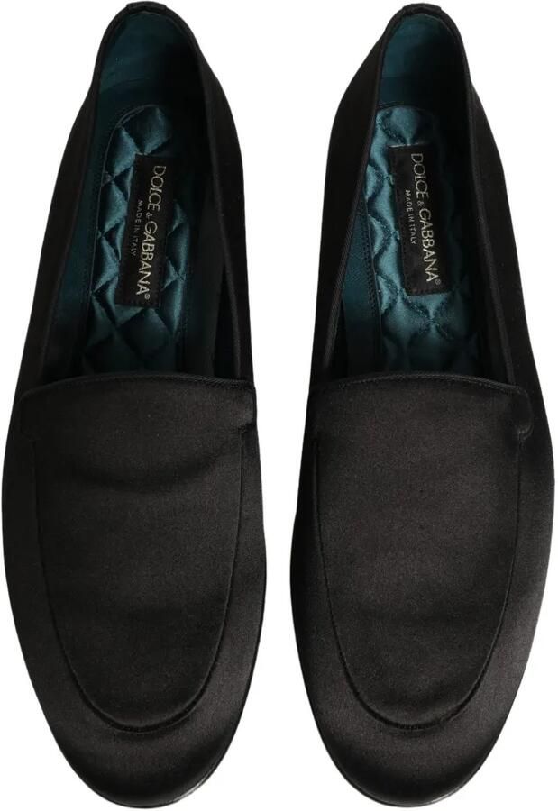Dolce & Gabbana satin logo-plaque loafers Zwart - Foto 2