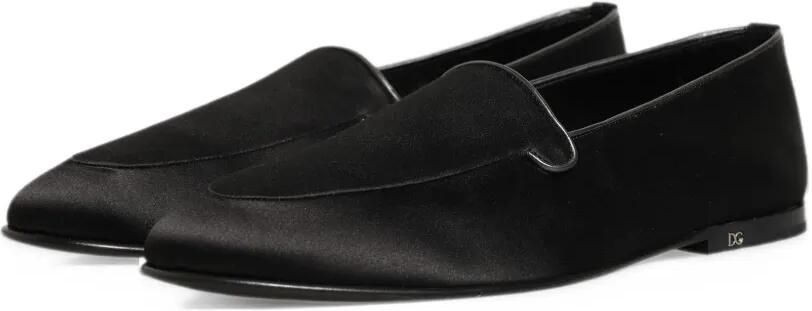 Dolce & Gabbana satin logo-plaque loafers Zwart - Foto 4