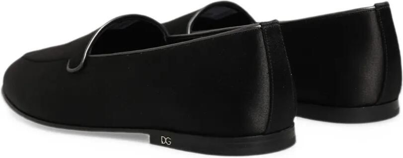 Dolce & Gabbana satin logo-plaque loafers Zwart - Foto 3