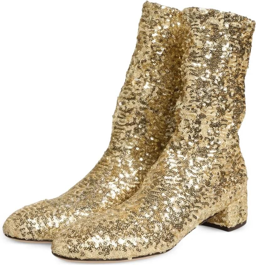 Dolce & Gabbana Enkellaarzen met pailletten Goud - Foto 3