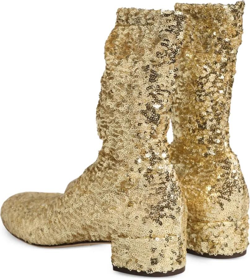 Dolce & Gabbana Enkellaarzen met pailletten Goud - Foto 2