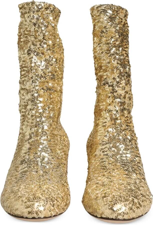 Dolce & Gabbana Enkellaarzen met pailletten Goud - Foto 4