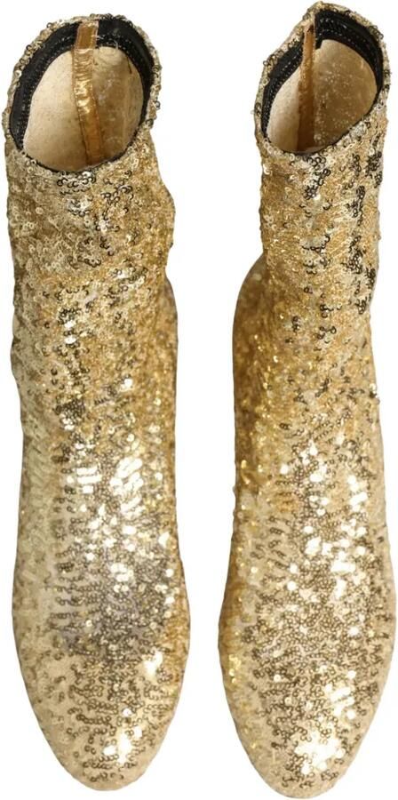 Dolce & Gabbana Enkellaarzen met pailletten Goud - Foto 5
