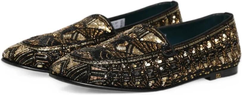 Dolce & Gabbana sequin-embellished bead-embellished loafers Zwart - Foto 5