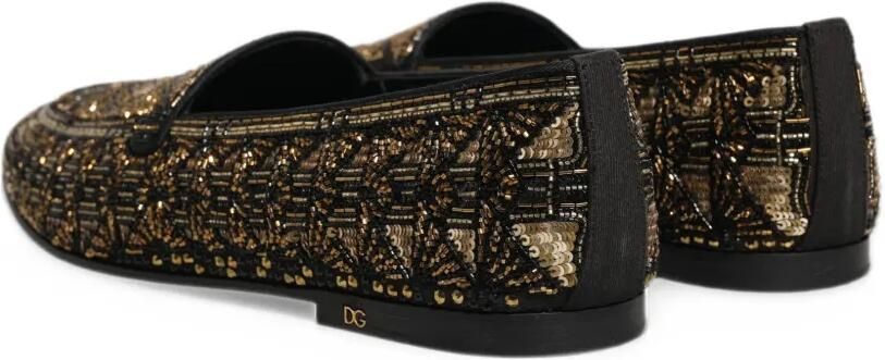 Dolce & Gabbana sequin-embellished bead-embellished loafers Zwart - Foto 4
