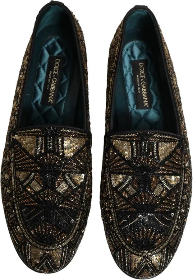 Dolce & Gabbana sequin-embellished bead-embellished loafers Zwart - Foto 2