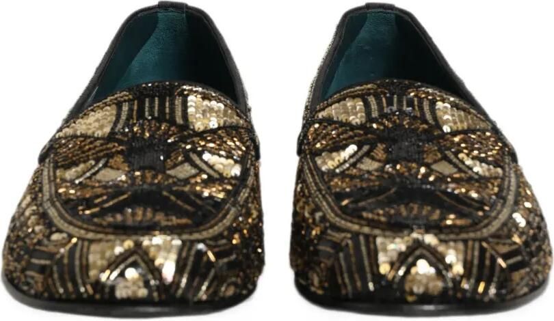 Dolce & Gabbana sequin-embellished bead-embellished loafers Zwart - Foto 3