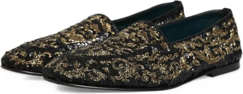 Dolce & Gabbana sequin-embellished bead-embroidered loafers Zwart - Foto 5