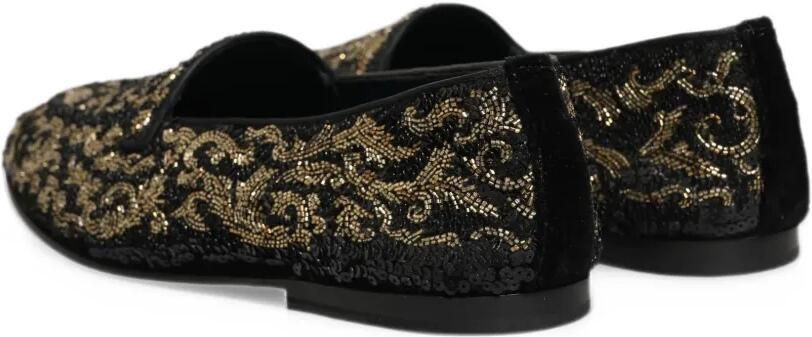 Dolce & Gabbana sequin-embellished bead-embroidered loafers Zwart - Foto 4