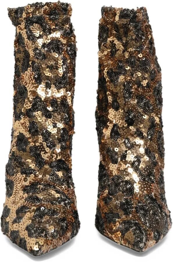 Dolce & Gabbana sequin-embellished leopard-print ankle boots Goud - Foto 3