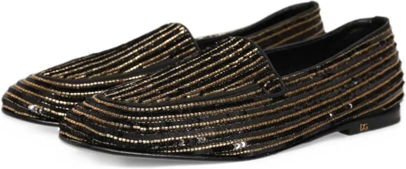 Dolce & Gabbana sequin-embellished loafers Zwart