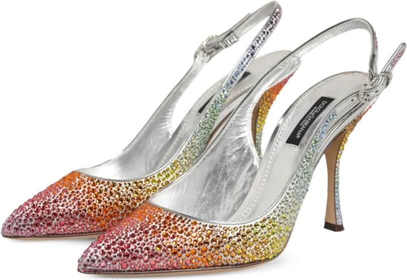 Dolce & Gabbana Slingback sandalen verfraaid met pailletten Oranje - Foto 5