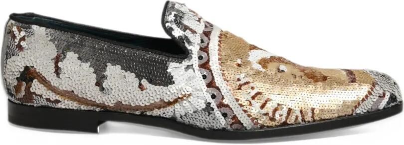 Dolce & Gabbana sequin-embellished slip-on loafers Wit