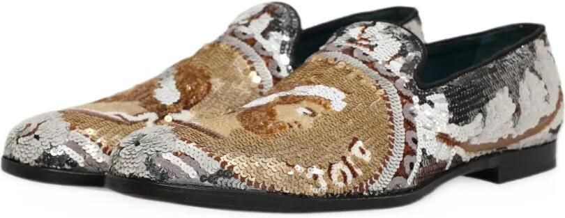 Dolce & Gabbana sequin-embellished slip-on loafers Wit - Foto 5