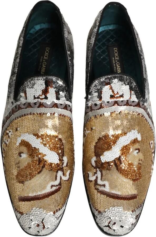 Dolce & Gabbana sequin-embellished slip-on loafers Wit - Foto 4