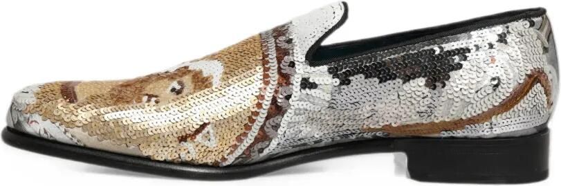 Dolce & Gabbana sequin-embellished slip-on loafers Zilver