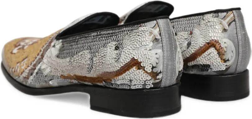 Dolce & Gabbana sequin-embellished slip-on loafers Zilver - Foto 4