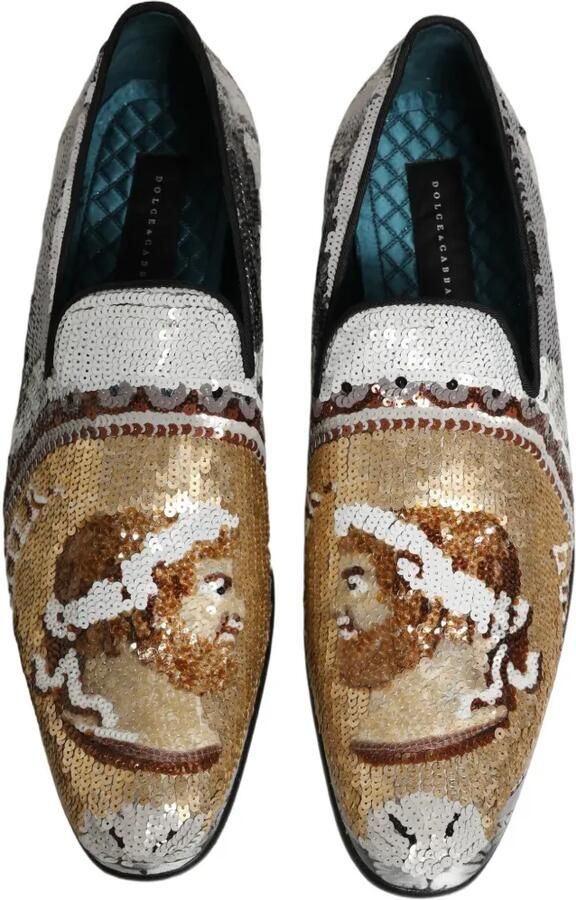 Dolce & Gabbana sequin-embellished slip-on loafers Zilver - Foto 2