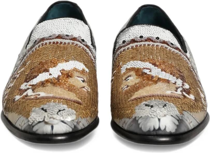 Dolce & Gabbana sequin-embellished slip-on loafers Zilver - Foto 3