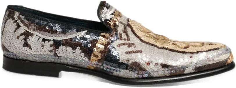 Dolce & Gabbana sequin-embroidered loafers Zilver