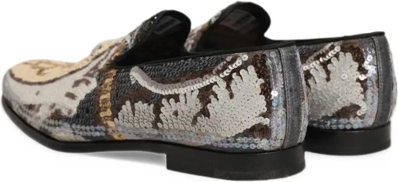 Dolce & Gabbana sequin-embroidered loafers Zilver - Foto 4