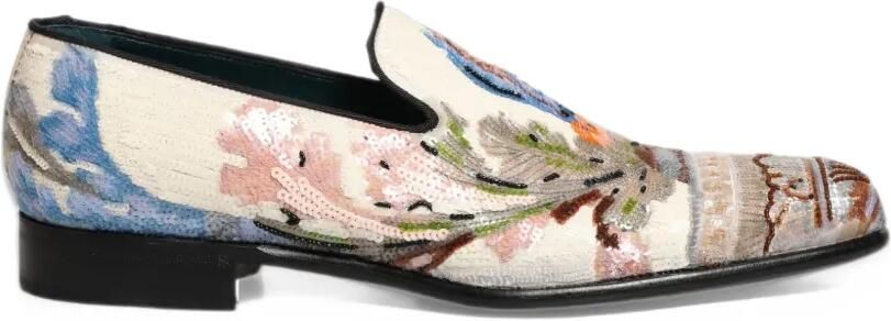 Dolce & Gabbana sequin-embroidered slip-on loafers Wit