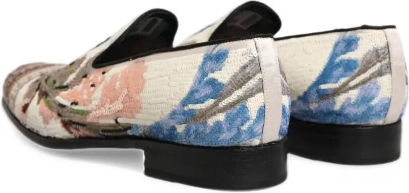 Dolce & Gabbana sequin-embroidered slip-on loafers Wit - Foto 2
