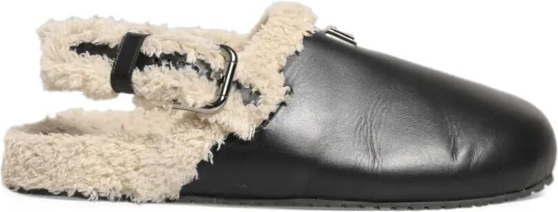 Dolce & Gabbana shearling-lined buckle-fastening slides sandals Zwart